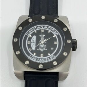 Christian Audigier Los Angeles Black and Silver Men's Watch